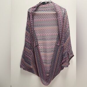 Earthbound Trading Co Woven Purple Beach Coverup Shawl Size S/M